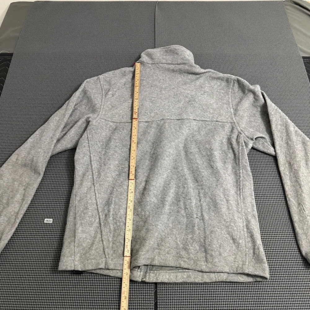 Columbia Mens Gray Full Zip Fleece Jacket Mock Neck Steens Mountain Medium